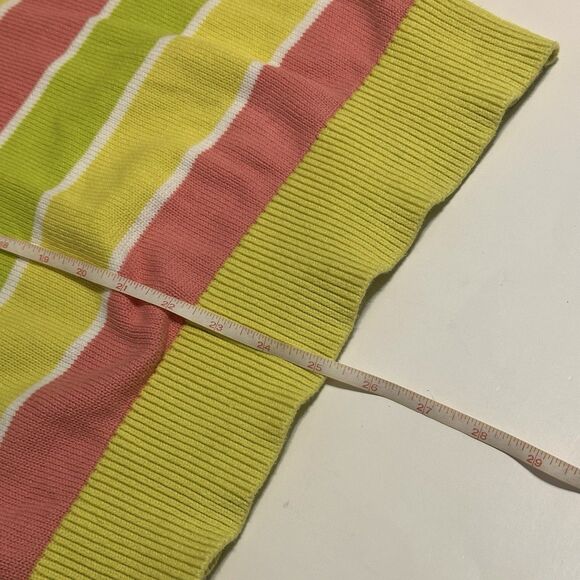 Teddy Fresh Stripe Knit Sweater Crew Neck Men's Small Pink Yellow Pink Green - Picture 5 of 9